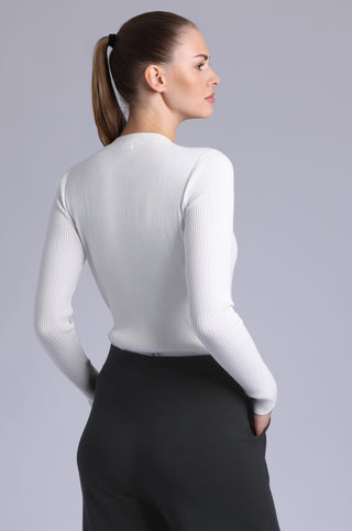 Viscose Ribbed Long Sleeve Crew