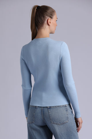 Viscose Ribbed Long Sleeve Crew