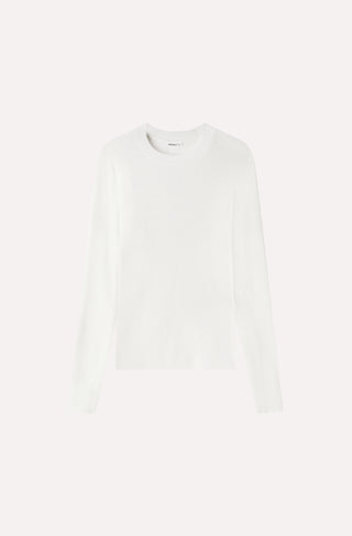 Viscose Ribbed Long Sleeve Crew