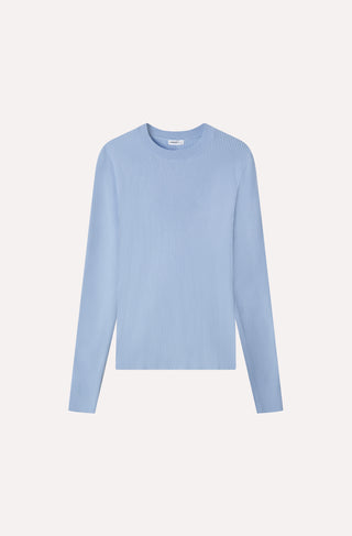 Viscose Ribbed Long Sleeve Crew