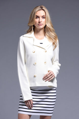 Cotton Blend Short Peacoat