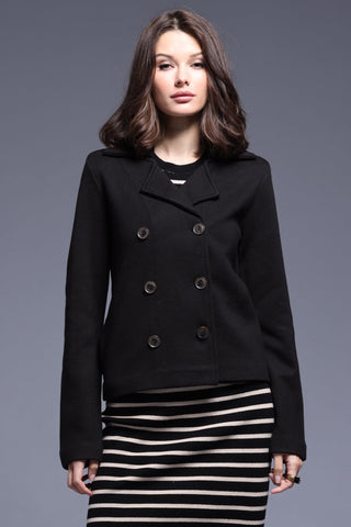 Cotton Blend Short Peacoat