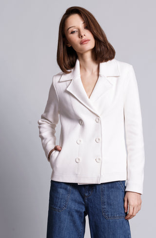 Cotton Blend Short Peacoat