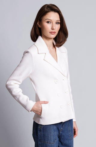 Cotton Blend Short Peacoat