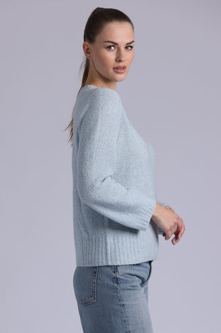 Cashmere Luxe Boucle Boxy V Neck