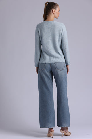 Cashmere Luxe Boucle Boxy V Neck