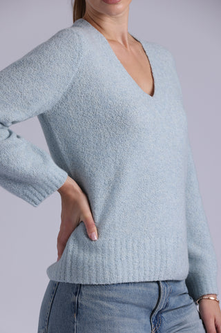 Cashmere Luxe Boucle Boxy V Neck