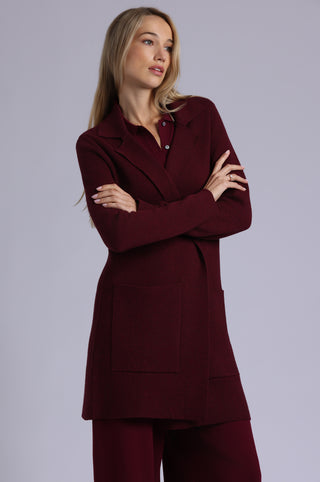 Cotton Cashmere Solid Double Face Notch Collar Coat