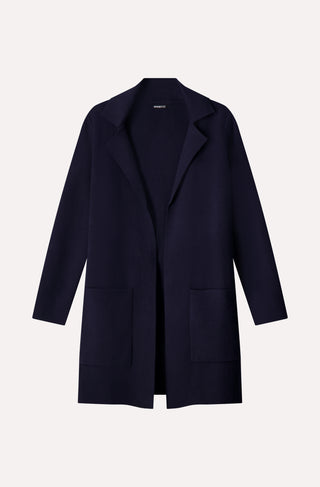 Cotton Cashmere Solid Double Face Notch Collar Coat