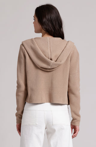 Cotton Shaker Hooded Flyaway Cardigan