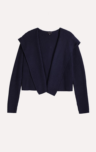 Cotton Shaker Hooded Flyaway Cardigan