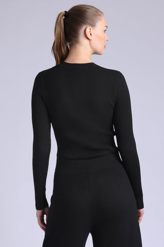Viscose Ribbed Long Sleeve Crew