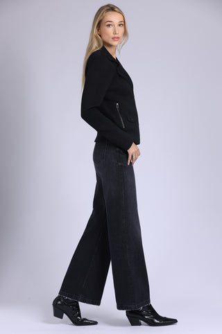 Cotton Blend Moto Jacket