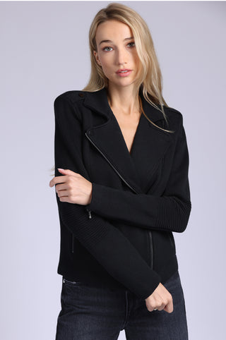 Cotton Blend Moto Jacket