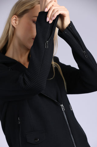 Cotton Blend Moto Jacket