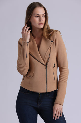 Cotton Blend Moto Jacket