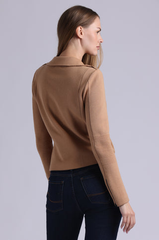 Cotton Blend Moto Jacket