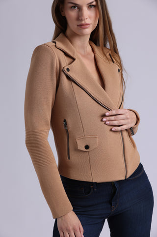 Cotton Blend Moto Jacket