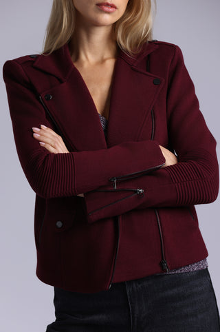 Cotton Blend Moto Jacket