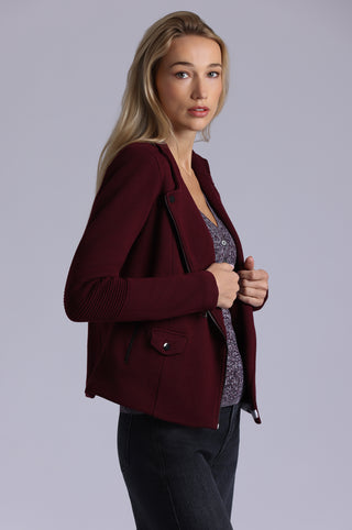 Cotton Blend Moto Jacket