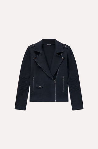 Cotton Blend Moto Jacket