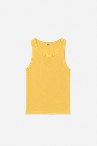 Sheer Luxury Cashmere Crew Neck Tank with Rolled Edges