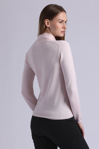 Supima Cotton Cashmere Top with Scarf Detail
