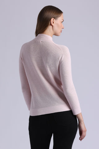 Supima Cotton Cashmere Shaker Tie Up Neck Top