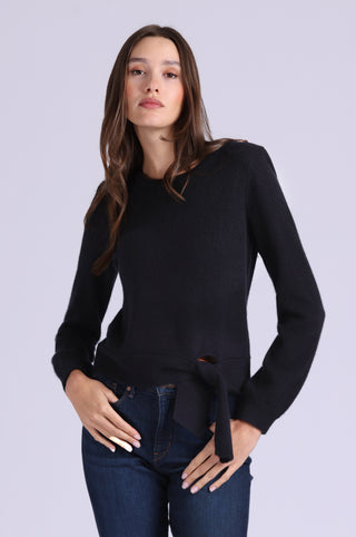 Luxe Cashmere Crew Sweatshirt with Tie