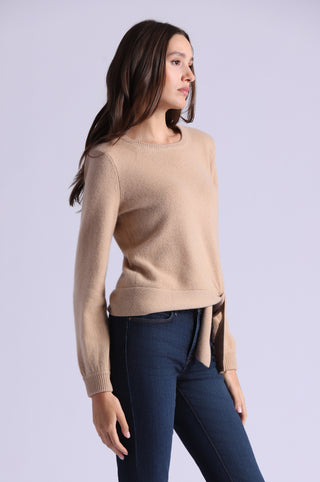 Luxe Cashmere Crew Sweatshirt with Tie