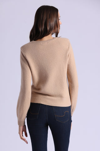 Luxe Cashmere Crew Sweatshirt with Tie