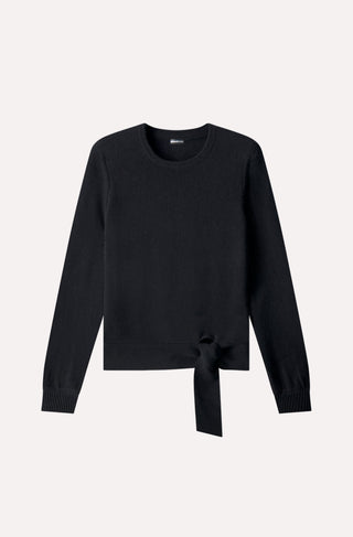 Luxe Cashmere Crew Sweatshirt with Tie