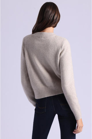 Cashmere Silk Marled Relaxed Crew Cardi