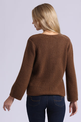 Cashmere Luxe Boucle Boxy V Neck