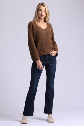 Cashmere Luxe Boucle Boxy V Neck