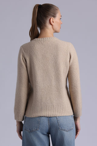 Cashmere Luxe Boucle Boxy V Neck