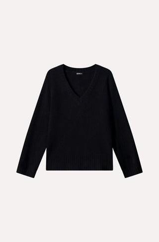 Cashmere Luxe Boucle Boxy V Neck