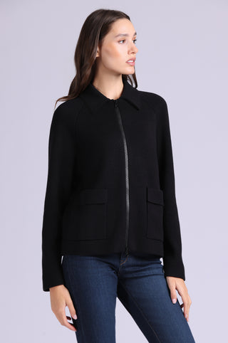 Viscose Zip Jacket with Pockets