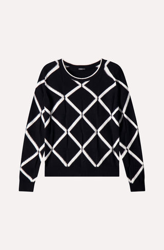 Cotton Cashmere Novelty Basketweave Crew