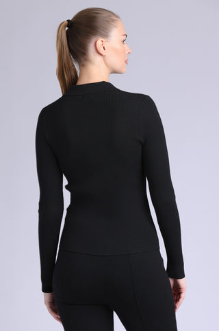 Viscose Ribbed Collared Henley