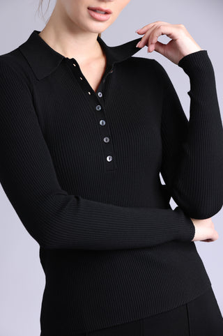 Viscose Ribbed Collared Henley