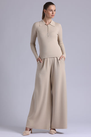 Viscose Ribbed Collared Henley