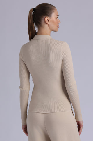 Viscose Ribbed Collared Henley