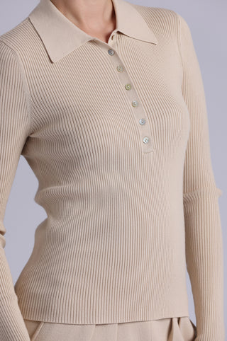 Viscose Ribbed Collared Henley