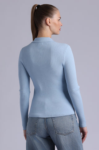 Viscose Ribbed Collared Henley