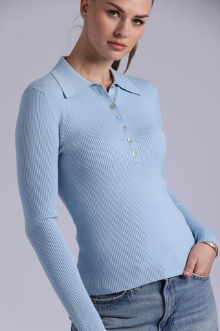 Viscose Ribbed Collared Henley