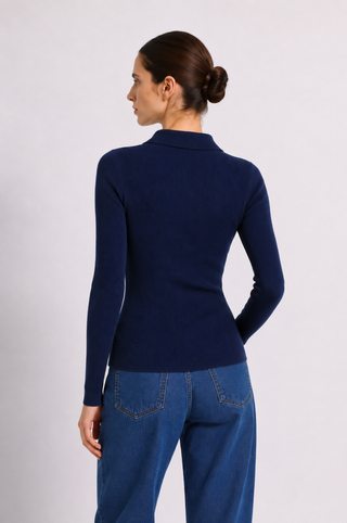 Viscose Ribbed Collared Henley