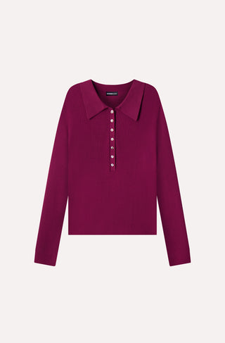 Viscose Ribbed Collared Henley