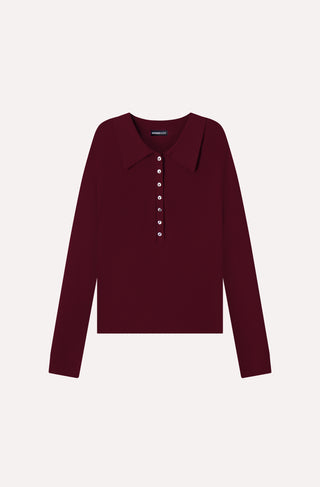 Viscose Ribbed Collared Henley