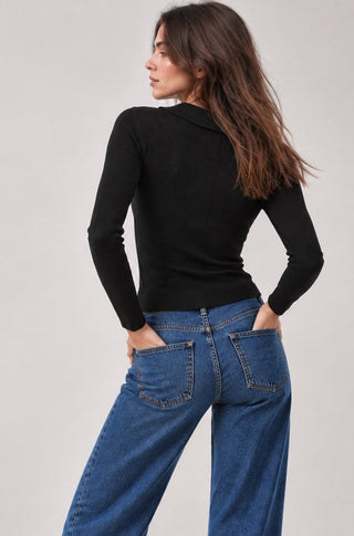 Viscose Ribbed Collared Henley